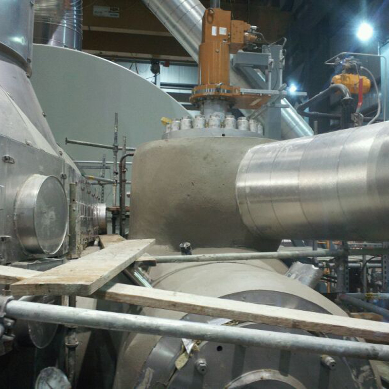 Removable Blanket Installation on turbine